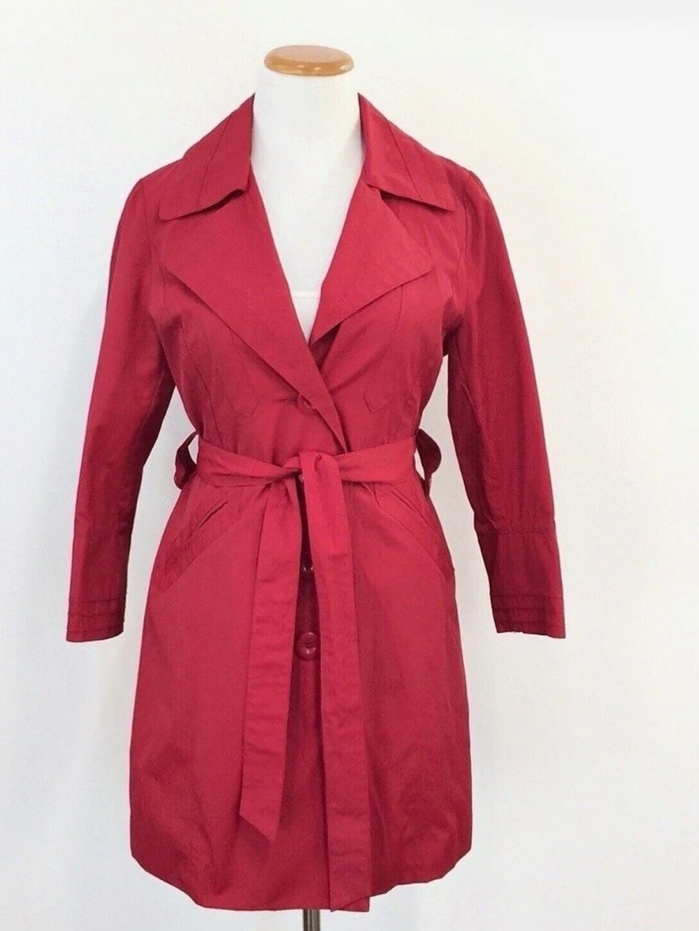 Ambition Red Trench Coat Size XL Like New